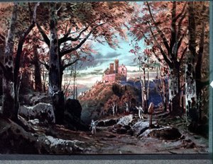 Sisustus Richard Wagnerin oopperaan Tannhauser. Brucknerin lavastus