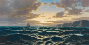 Saksa: Marine, auringonlasku rannikolla