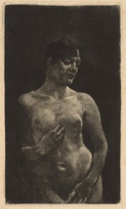 A Standing Nude, 1891. finlandès tekijältä Max Klinger