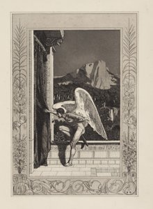 Amor saapuu (Amor ja Psykhe, opus V, lehti 12) tekijältä Max Klinger