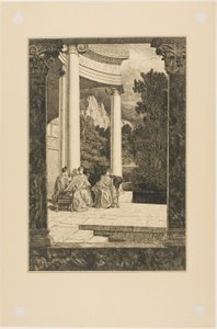 Psyche ja hänen sisarensa, levy 18, Cupid and Psyche tekijältä Max Klinger