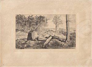 SIMPLICIUS METSÄN YKSINÄISYYDESSÄ (LAATTA X), SARJASTA INTERMEZZI. ETS. OP. IV. 12 SOMMITELMAA tekijältä Max Klinger