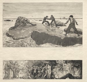 Tässä on Tode I, Opus I, 1889 No. 2. tekijältä Max Klinger