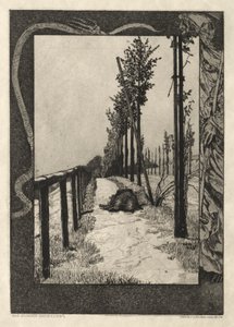 Tässä on Tode I, Opus I, 1889 No. 4. tekijältä Max Klinger