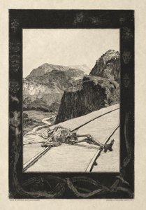 Tässä on Tode I, Opus I, 1889 No. 8. tekijältä Max Klinger