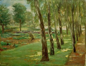 Koivuväylä Wannseen puutarhassa - näkymä kaalipellolle tekijältä Max Liebermann