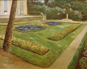 Die Blumenterrasse im Wannseegarten nach Nordwesten tekijältä Max Liebermann