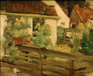 Garten mit Sonnenblumen tekijältä Max Liebermann