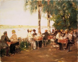 Gartenlokal am Wasser tekijältä Max Liebermann