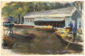 Gemusemarkt Delftissä, 1907 tekijältä Max Liebermann