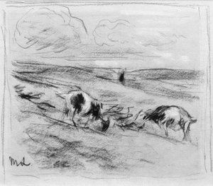 Vuohia laiduntavat dyynit tekijältä Max Liebermann