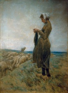Holländisches Hirtenmädchen (Strickende Schafhirtin) tekijältä Max Liebermann