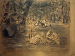 Lasten leikkipaikka eläintarhassa tekijältä Max Liebermann