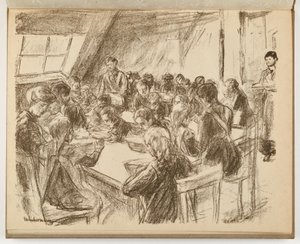Lasten kansankeittiö (kuvitus julkaisusta Kunst und Künstler XIII,6) tekijältä Max Liebermann