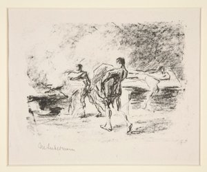 Ruumiiden tuhkaus Goethen Bassompierreen (polttohautauskohtaus) tekijältä Max Liebermann