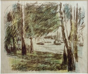 M.Liebermann, Maisema Wannseessa purjeveneiden kanssa tekijältä Max Liebermann