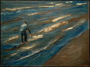 Simpukankalastajat rannalla - Blue Sea tekijältä Max Liebermann