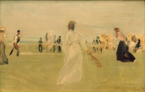 Tennispelaaja meren rannalla tekijältä Max Liebermann