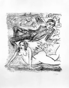 Kleopatra ja runoilija tekijältä Max Pechstein