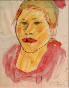 tyttöjen pää tekijältä Max Pechstein