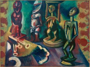 Stillleben mit exotischen Plastiken