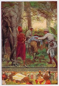 Kuvitus Jules Vernen Around the World in Eighty Days (värilitho)
