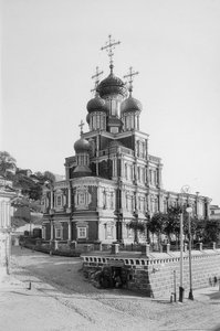 Neitsyt syntymäkirkko Stroganovin kirkko, Nižni Novgorod, Venäjä, 1896.