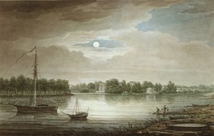 Nevka-joki lähellä Jelagin-siltaa, 1829