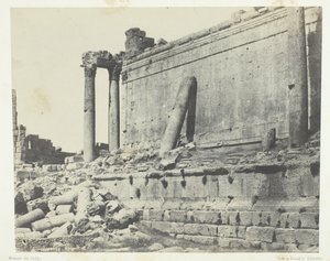 Baalbeck Heliopolis, Jupiterin temppeli, itäinen julkisivu, Syyria, 184951, painettu 1852. tekijältä Maxime Du Camp