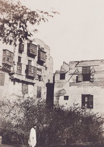 Kairo, talo ja puutarha ranskalaisessa korttelissa, Gustave Flaubertin kanssa, 1850 tekijältä Maxime Du Camp