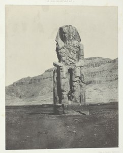 Gournah, Amenopht III:n kolossimonoliitti, Thebes, 184951, painettu 1852. tekijältä Maxime Du Camp