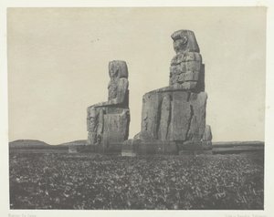 Gournah, The Colossi, Thebes, 184951, painettu 1852. tekijältä Maxime Du Camp