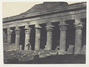 Isiksen suuri temppeli Philoessa, Galerie Orientale; Nubia, levy 73 albumista "Egypte, Nubie, Palestine et Syrie" (1852). tekijältä Maxime Du Camp
