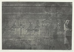 Suuri Dendera Teutyresin temppeli, takajulkisivun veistokset, Ylä-Egypti, 184951. tekijältä Maxime Du Camp