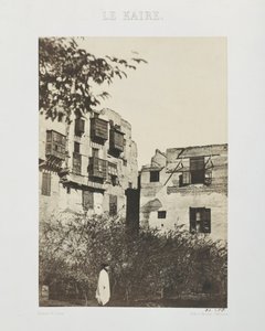 Talo ja puutarha ranskalaisessa korttelissa, Egyptissä, 1850 (suolapaperiprintti vahapaperinegatiivista) tekijältä Maxime Du Camp