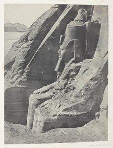 Ibsamboul, Colosse Oriental Du Spéos De Phrè, Vu De Profil; Nubie, levy 104 albumista "Egypte, Nubie, Palestine et Syrie" (1852). tekijältä Maxime Du Camp