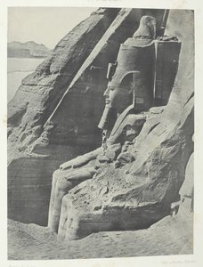 Ibsamboul, Oriental Colossus Of Spéos De Phrè, nähty profiilissa, Nubia, 184951, painettu 1852. tekijältä Maxime Du Camp