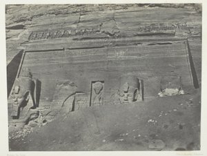 Ibsamboul, Vue Générale Du Grand Spéos De Phrè; Nubie, levy 102 albumista "Egypte, Nubie, Palestine et Syrie" (1852). tekijältä Maxime Du Camp