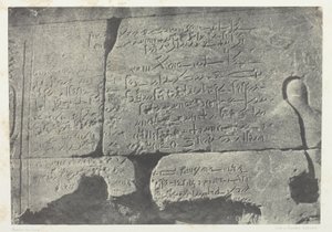 Demoottinen kirjoitus, Isiksen suuri temppeli Philoessa; Nubia, levy 77 albumista "Egypti, Nubia, Palestiina ja Syyria" (1852). tekijältä Maxime Du Camp