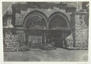 Jerusalem, Pyhän haudan kirkon alemmat pelihallit, Palestiina, 184951, painettu 1852. tekijältä Maxime Du Camp