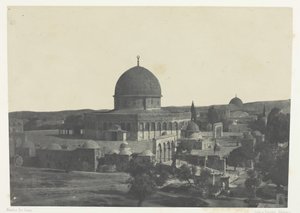 Jerusalem, Omarin moskeija, Palestiina, 184951, painettu 1852. tekijältä Maxime Du Camp