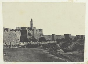 Jerusalem, läntiset muurit; Palestiina tekijältä Maxime Du Camp