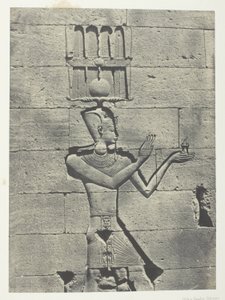 Kalabscheh, Sculptures De La Façade Postérieure Du Temple; Nubie, levy 91 albumista "Egypte, Nubie, Palestine et Syrie" (1852). tekijältä Maxime Du Camp