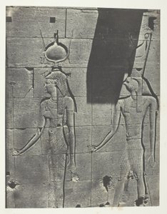 Kalabscheh, Sculptures De La Façade Postérieure Du Temple; Nubie, levy 92 albumista "Egypte, Nubie, Palestine et Syrie" (1852). tekijältä Maxime Du Camp