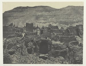 Medinet-Habou, Papan kaupungin rauniot; Thebes tekijältä Maxime Du Camp
