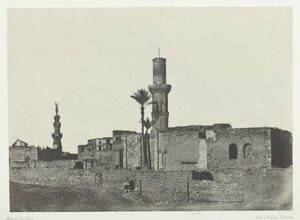 Moskeija lähellä Bab-el-Saïdaa, Le Kaire, 184951, painettu 1852. tekijältä Maxime Du Camp