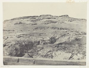 Muinaisen Lykopolisin nekropoli, Ylä-Egypti, levy 12 albumista "Egypte, Nubie, Palestine et Syrie" (1852). tekijältä Maxime Du Camp