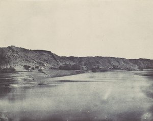 Nubia. Babin kylän Niilin itäranta. Näkymä Philoesta etelään, 1850. tekijältä Maxime Du Camp