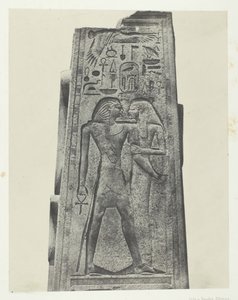 Karnakin palatsi, pilari ennen graniittia, Thebes, 184951, painettu 1852. tekijältä Maxime Du Camp