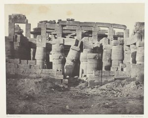 Karnakin palatsi, Hypostyle Hall otettu pohjoiseen; Thebes tekijältä Maxime Du Camp
